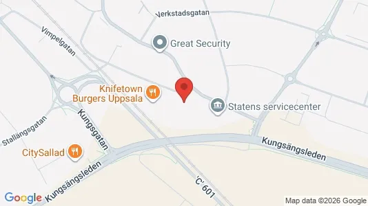 Kontorslokaler att hyra i Uppsala - kort over placeringen