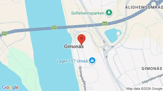 Kontorslokaler att hyra i Umeå - kort over placeringen