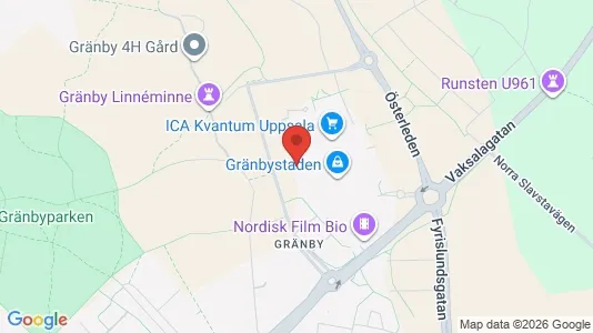 Kontorslokaler att hyra i Uppsala - kort over placeringen