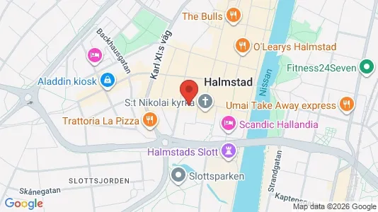 Kontorslokaler att hyra i Halmstad - kort over placeringen