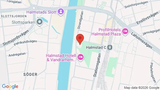 Kontorslokaler att hyra i Halmstad - kort over placeringen