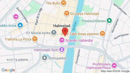 Kontorslokaler att hyra i Halmstad - kort over placeringen