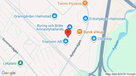 Kontorslokaler att hyra i Halmstad - kort over placeringen
