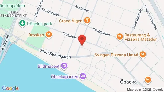 Kontorslokaler att hyra i Umeå - kort over placeringen