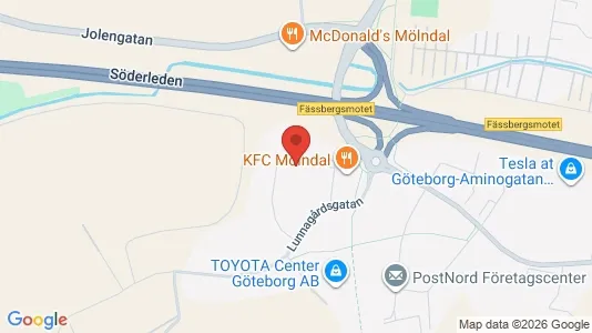 Kontorslokaler att hyra i Mölndal - kort over placeringen
