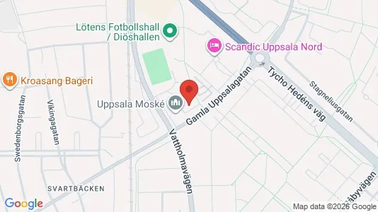 Kontorslokaler att hyra i Uppsala - kort over placeringen