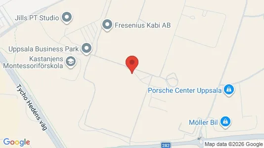 Kontorslokaler att hyra i Uppsala - kort over placeringen