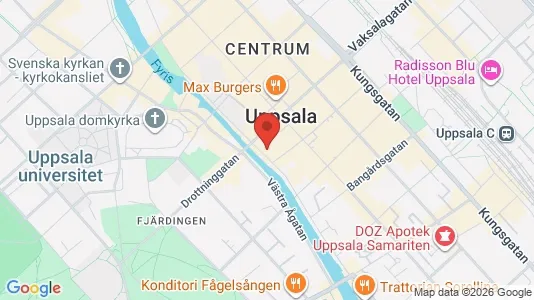 Kontorslokaler att hyra i Uppsala - kort over placeringen
