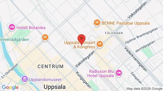 Kontorslokaler att hyra i Uppsala - kort over placeringen