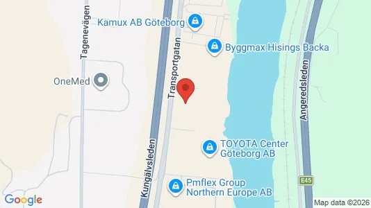Industrilokaler att hyra i Göteborg Östra - kort over placeringen