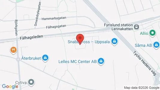 Kontorslokaler att hyra i Uppsala - kort over placeringen