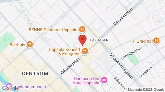 Kontorslokaler att hyra i Uppsala - kort over placeringen