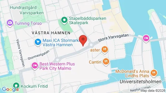 Kontorslokaler att hyra i Malmö Centrum - kort over placeringen