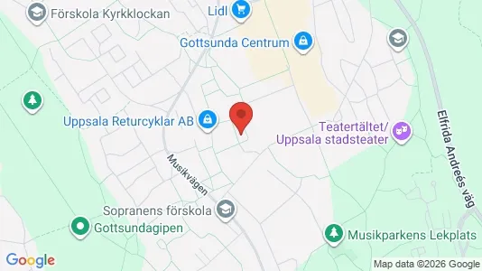 Kontorslokaler att hyra i Uppsala - kort over placeringen