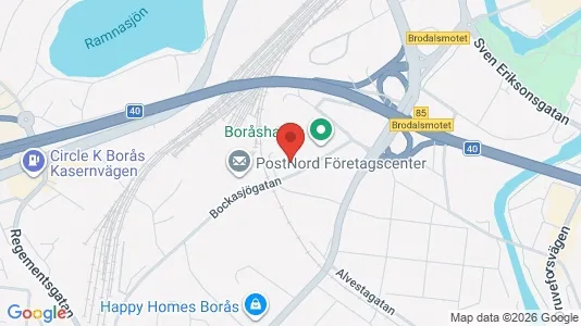 Kontorslokaler att hyra i Borås - kort over placeringen