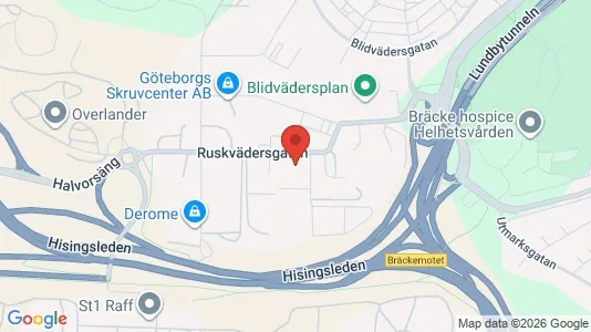 Kontorslokaler att hyra i Västra hisingen - kort over placeringen