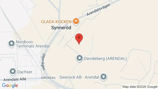 Industrilokaler att hyra i Västra hisingen - kort over placeringen