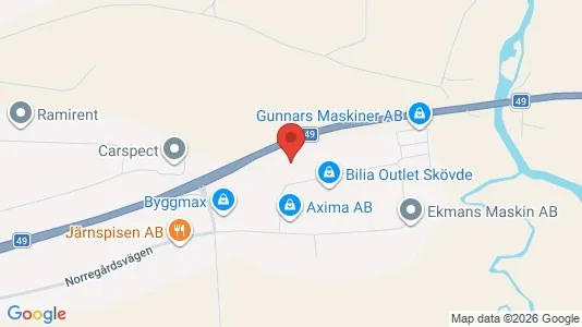 Kontorslokaler att hyra i Skövde - kort over placeringen