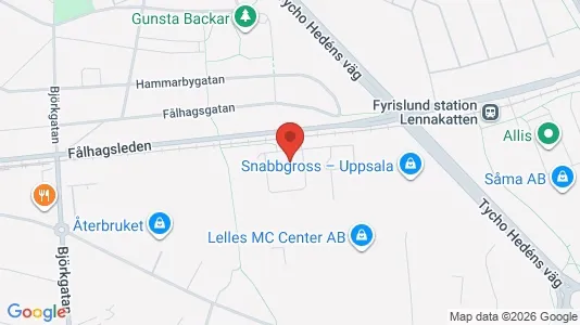 Kontorslokaler att hyra i Uppsala - kort over placeringen