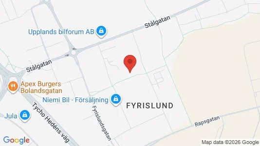 Kontorslokaler att hyra i Uppsala - kort over placeringen