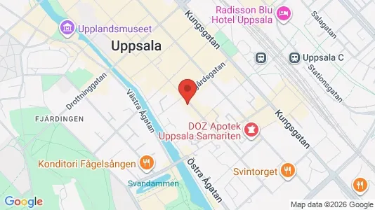 Kontorslokaler att hyra i Uppsala - kort over placeringen