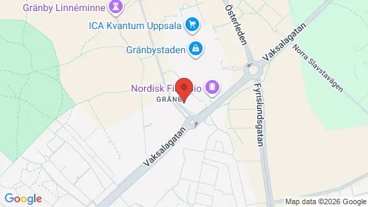 Kontorslokaler att hyra i Uppsala - kort over placeringen