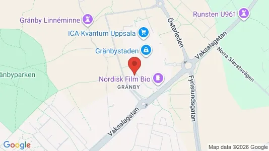 Kontorslokaler att hyra i Uppsala - kort over placeringen
