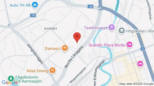 Kontorslokaler att hyra i Borås - kort over placeringen