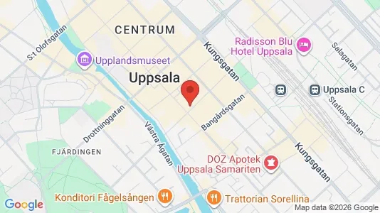 Kontorslokaler att hyra i Uppsala - kort over placeringen