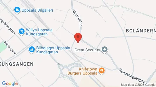 Kontorslokaler att hyra i Uppsala - kort over placeringen