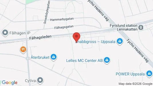 Kontorslokaler att hyra i Uppsala - kort over placeringen