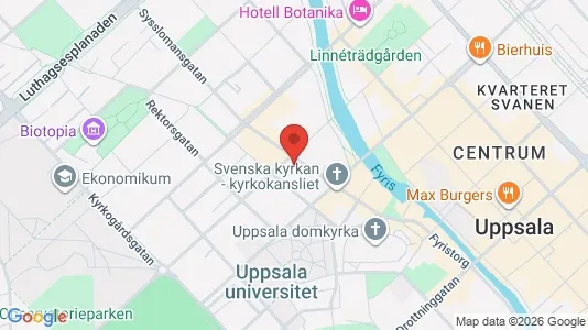 Kontorslokaler att hyra i Uppsala - kort over placeringen