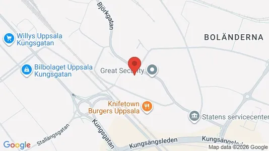 Kontorslokaler att hyra i Uppsala - kort over placeringen