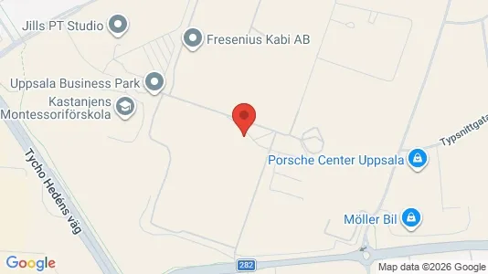 Kontorslokaler att hyra i Uppsala - kort over placeringen