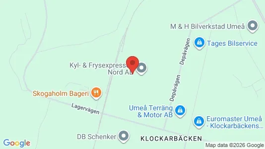 Kontorslokaler att hyra i Umeå - kort over placeringen