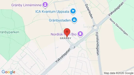 Kontorslokaler att hyra i Uppsala - kort over placeringen