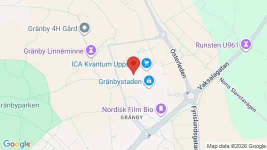 Kontorslokaler att hyra i Uppsala - kort over placeringen