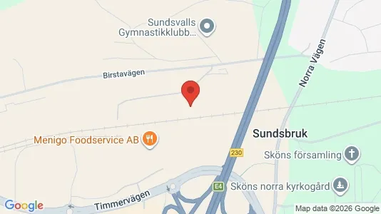 Industrilokaler att hyra i Sundsvall - kort over placeringen