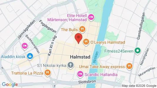 Kontorslokaler att hyra i Halmstad - kort over placeringen