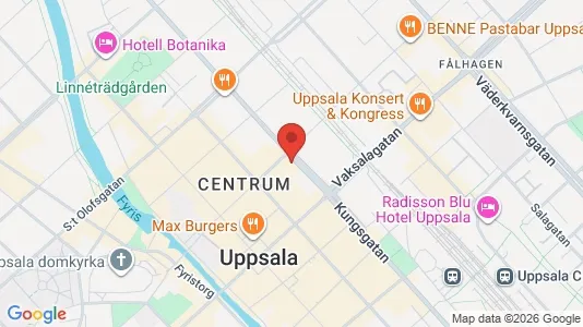 Kontorslokaler att hyra i Uppsala - kort over placeringen