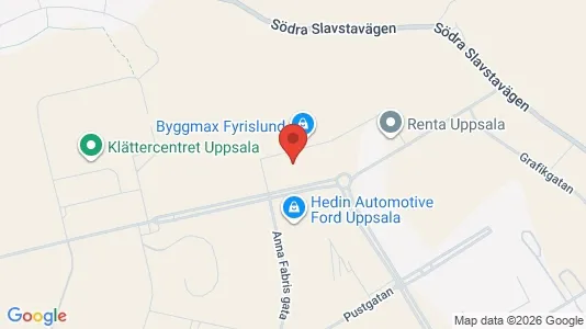 Kontorslokaler att hyra i Uppsala - kort over placeringen