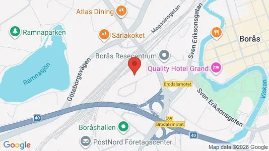 Kontorslokaler att hyra i Borås - kort over placeringen