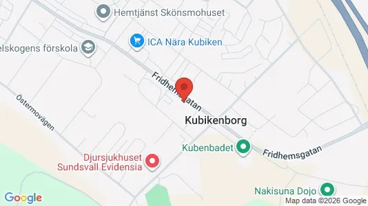 Industrilokaler att hyra i Sundsvall - kort over placeringen