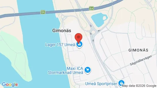 Kontorslokaler att hyra i Umeå - kort over placeringen