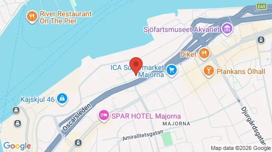 Kontorslokaler att hyra i Majorna-Linné - kort over placeringen