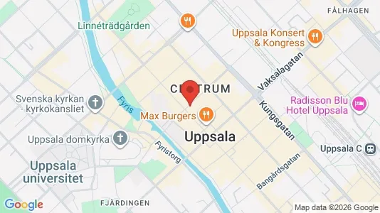 Kontorslokaler att hyra i Uppsala - kort over placeringen