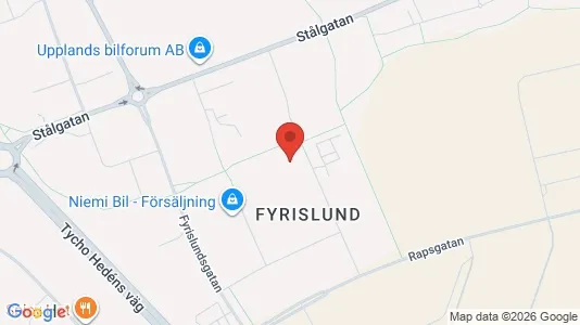 Kontorslokaler att hyra i Uppsala - kort over placeringen