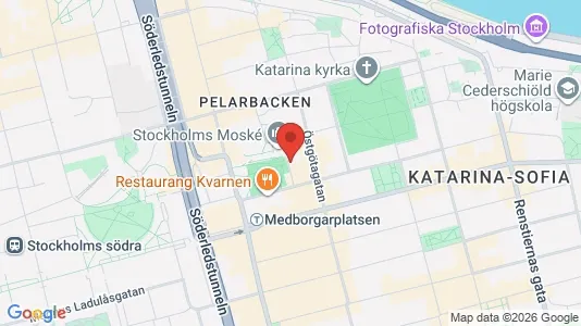 Kontorslokaler att hyra i Södermalm - kort over placeringen