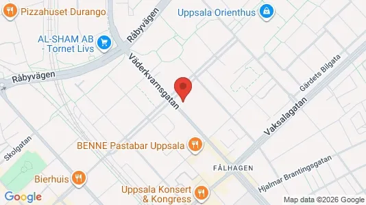 Kontorslokaler att hyra i Uppsala - kort over placeringen