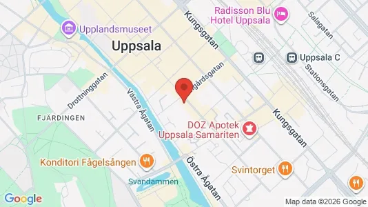 Kontorslokaler att hyra i Uppsala - kort over placeringen